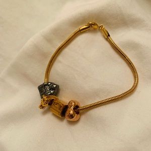PANDORA-LIKE BRACELET! GOLD SILVER ROSE